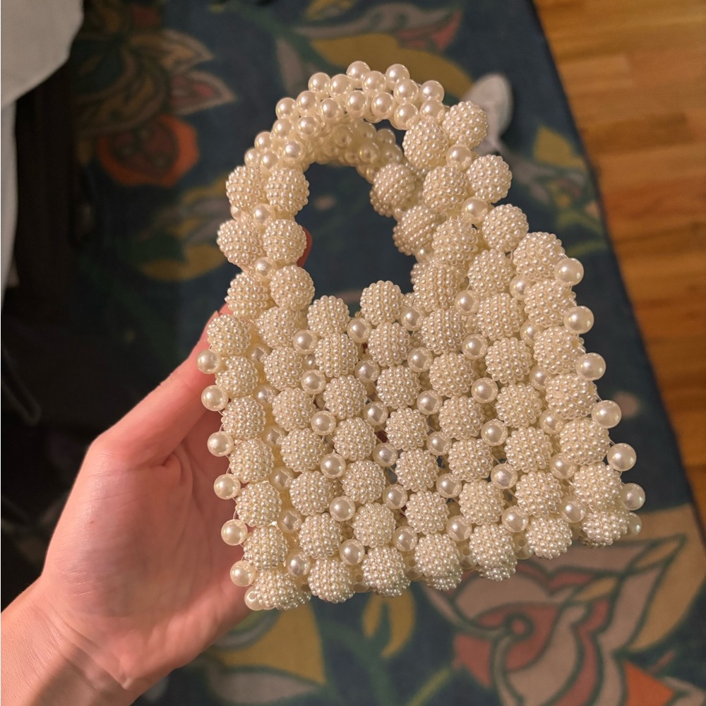 Beaded bridal clutch